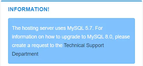 MySQL 8.0 on hosting