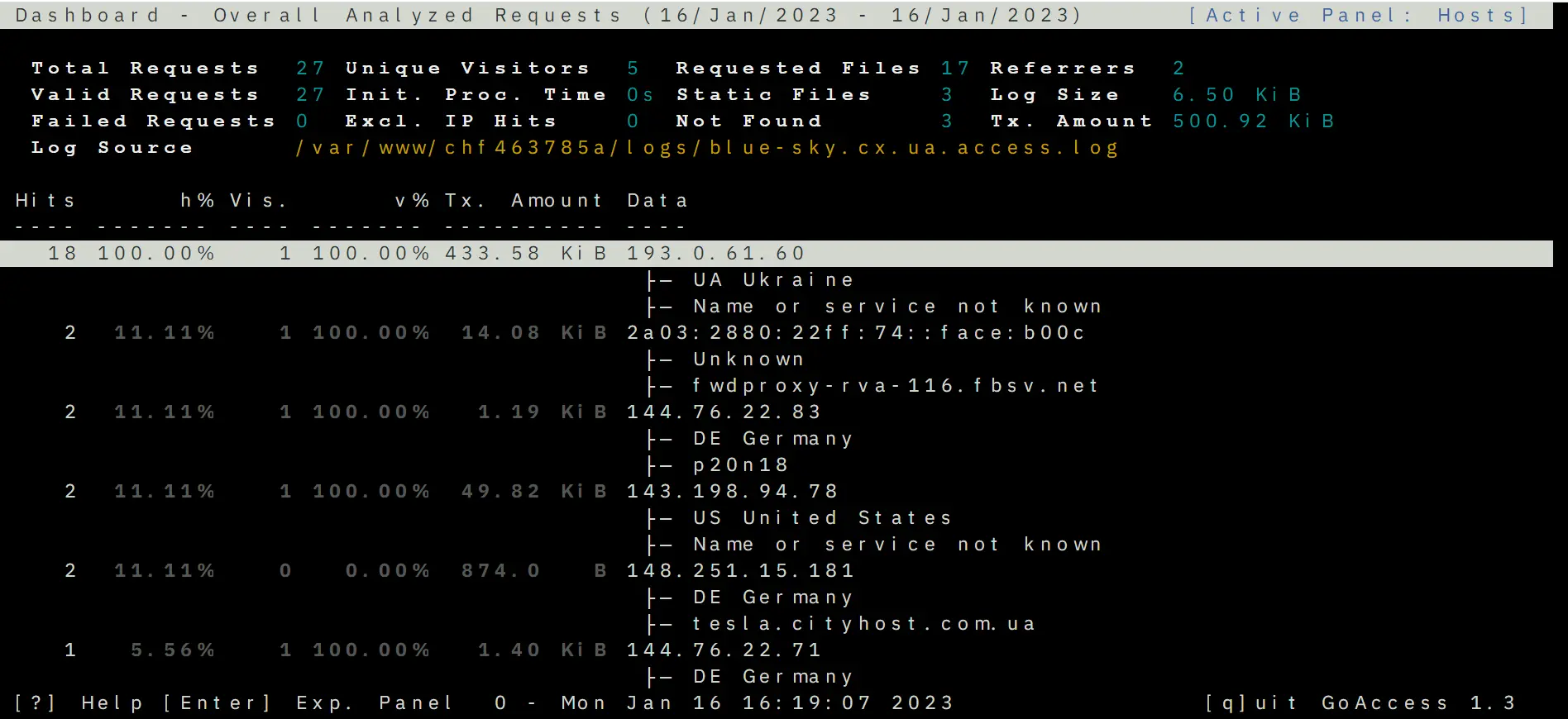 protection of the site from bots - analysis of logs