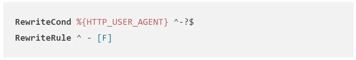 protection of the site from bots using the htaccess file