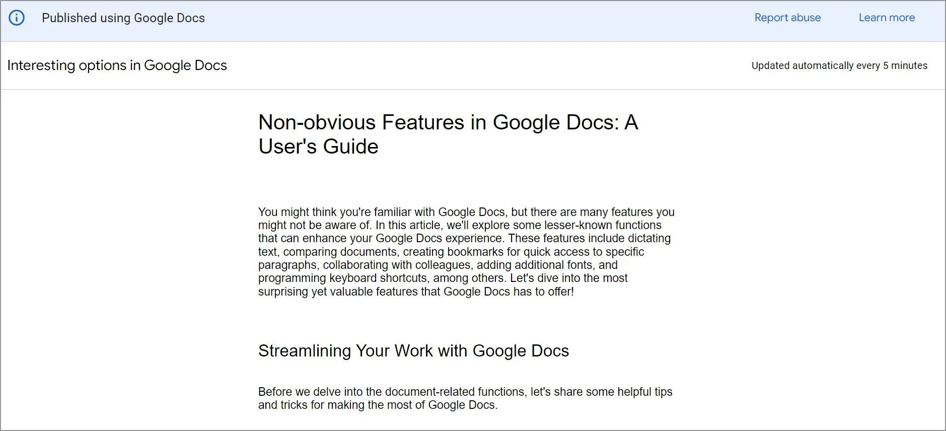 How to Publish a Google Docs Document Online