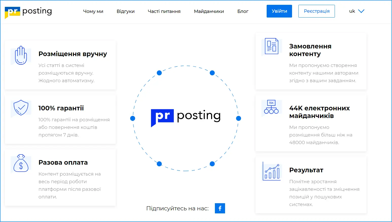 PRposting - платформа з просування сайту статтями