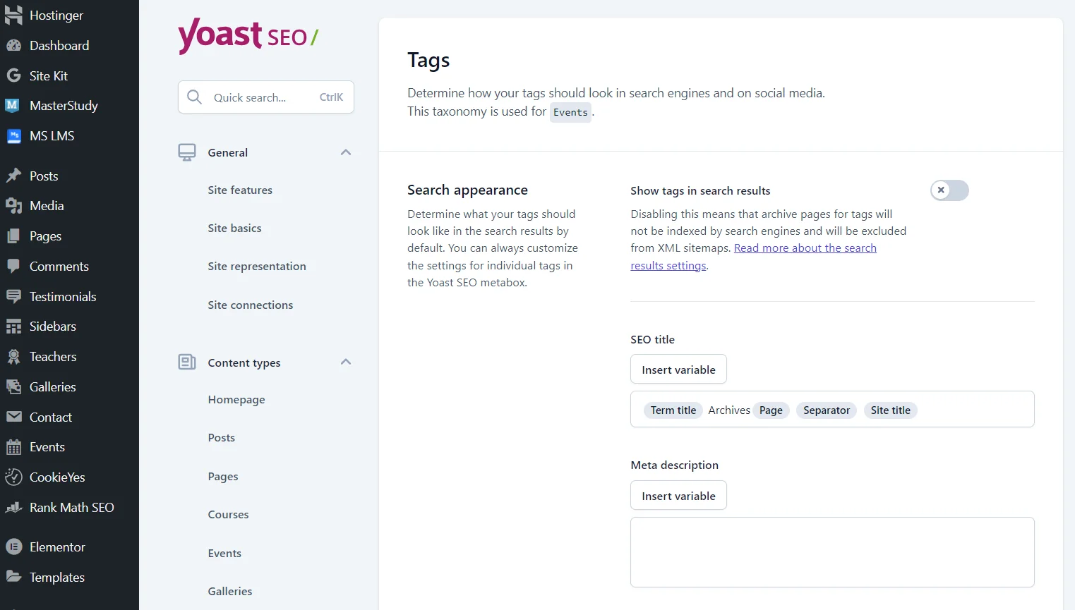 How to set up basic SEO for tags with the Yoast plugin