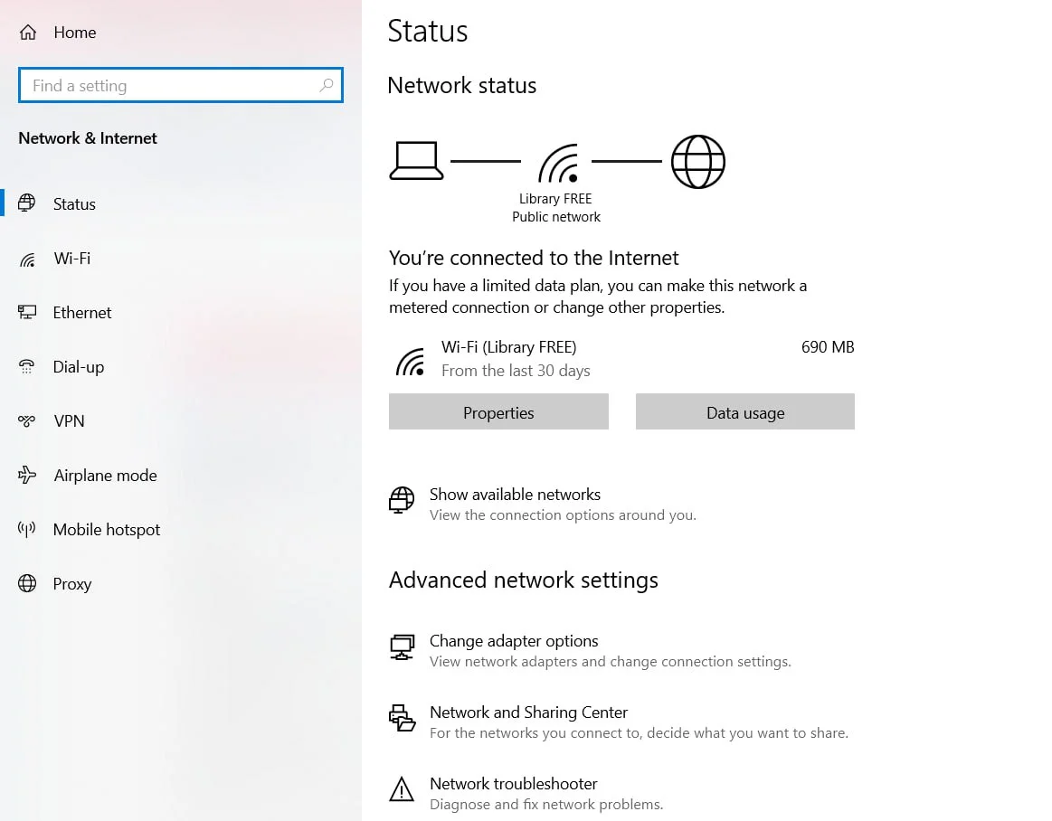 How to find your IP address through Windows settings: step 3