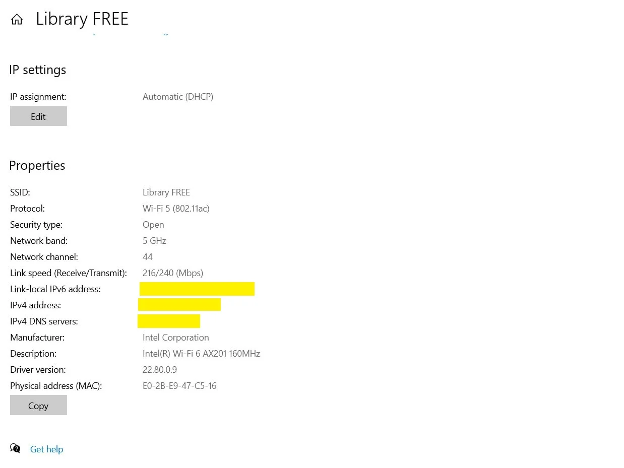 How to find your IP address through Windows settings: step 5