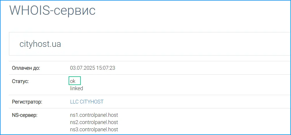 Активный домен, сервис Whois