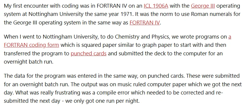 On Stack Overflow, a user shares his first experience using Fortran