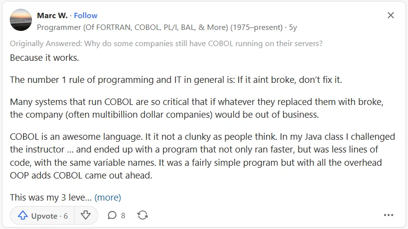 Programmer explains why old programming languages ​​are still used