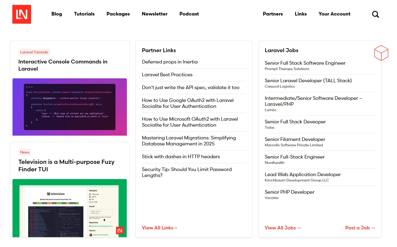 Laravel News — information portal about the PHP Laravel framework