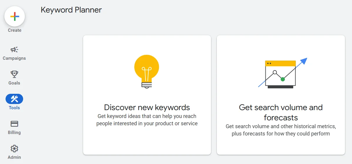 Keyword Planner in Google Ads