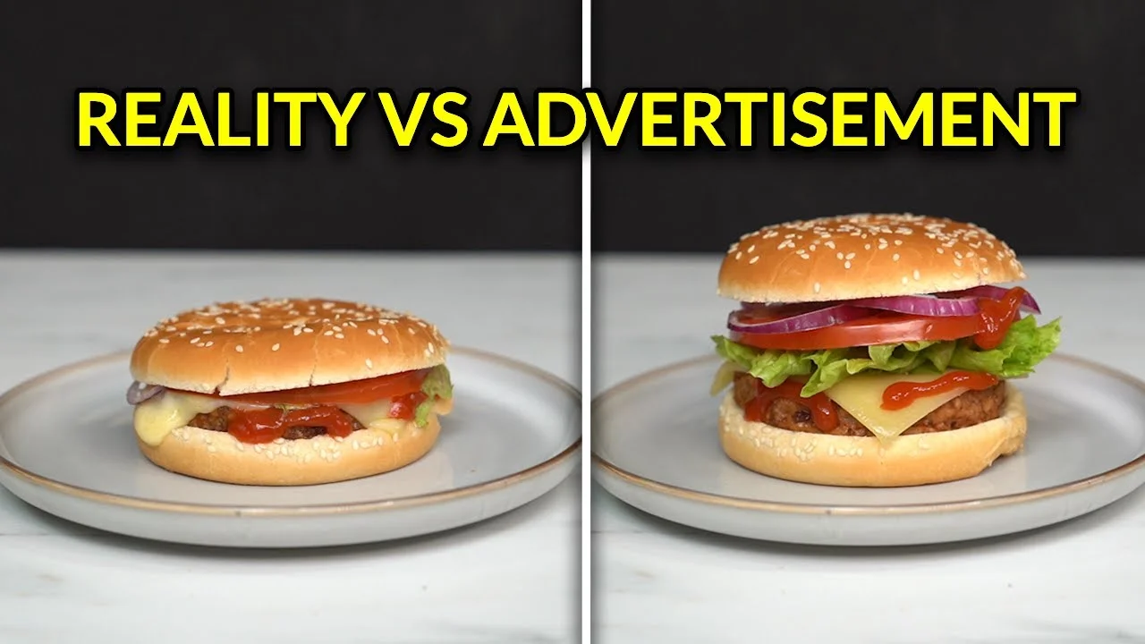 An example of the expectation-reality principle in advertising