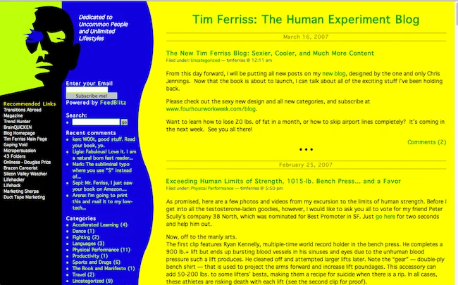 Blog posts at the beginning of SEO development