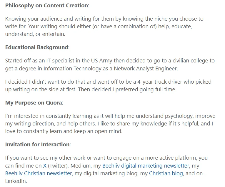An example of using the Quora forum to strengthen the brand