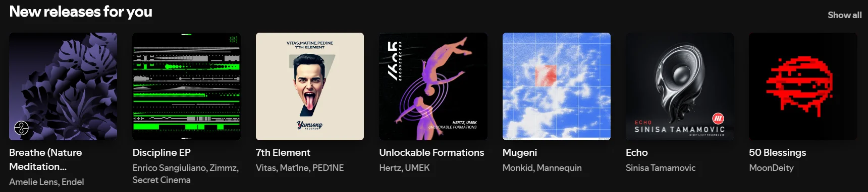 An example of personalization on the Spotify
