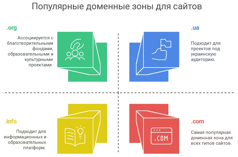 В каких доменных зонах чаще всего создают сайты