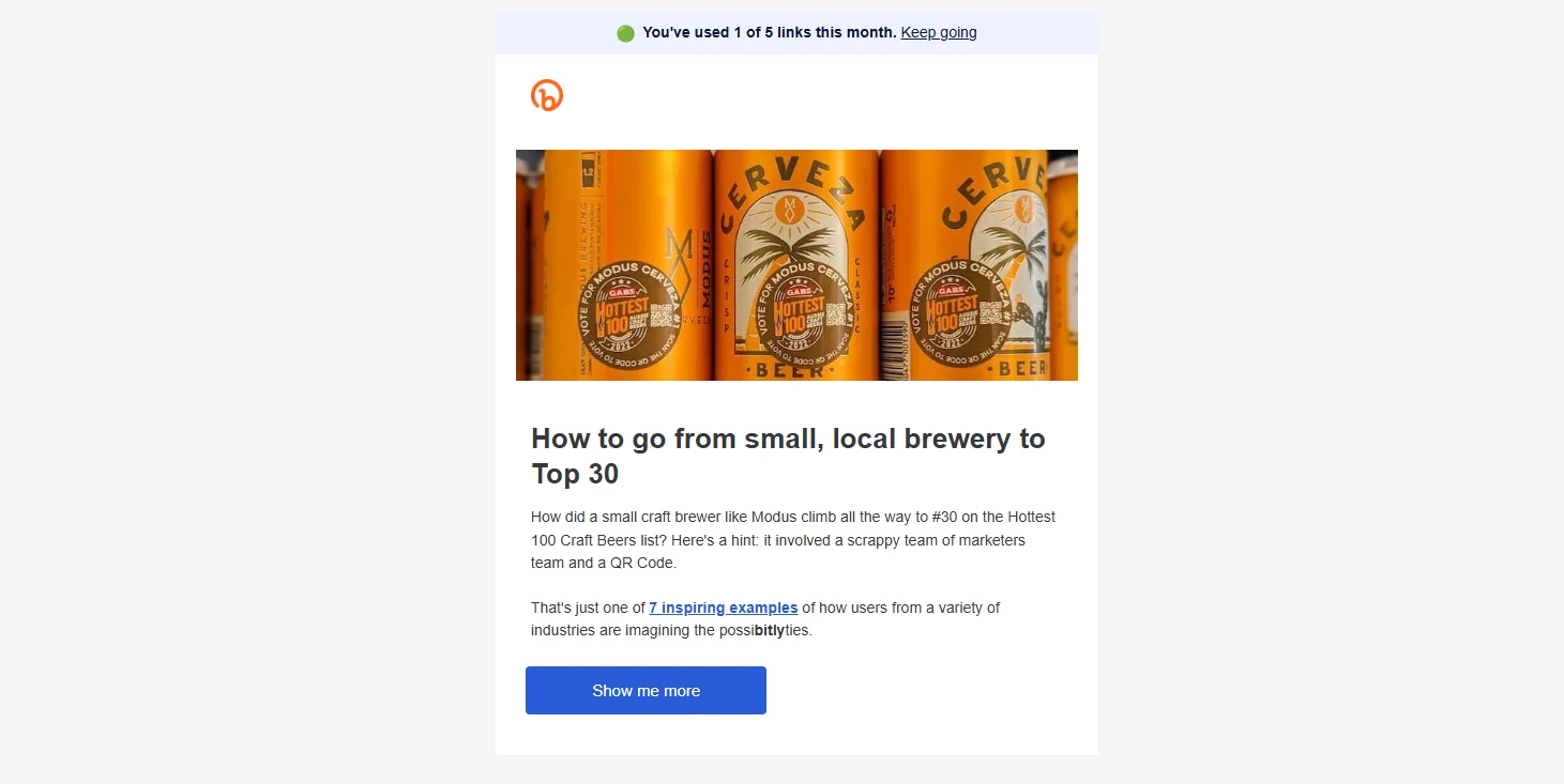 Example of a relevant email funnel