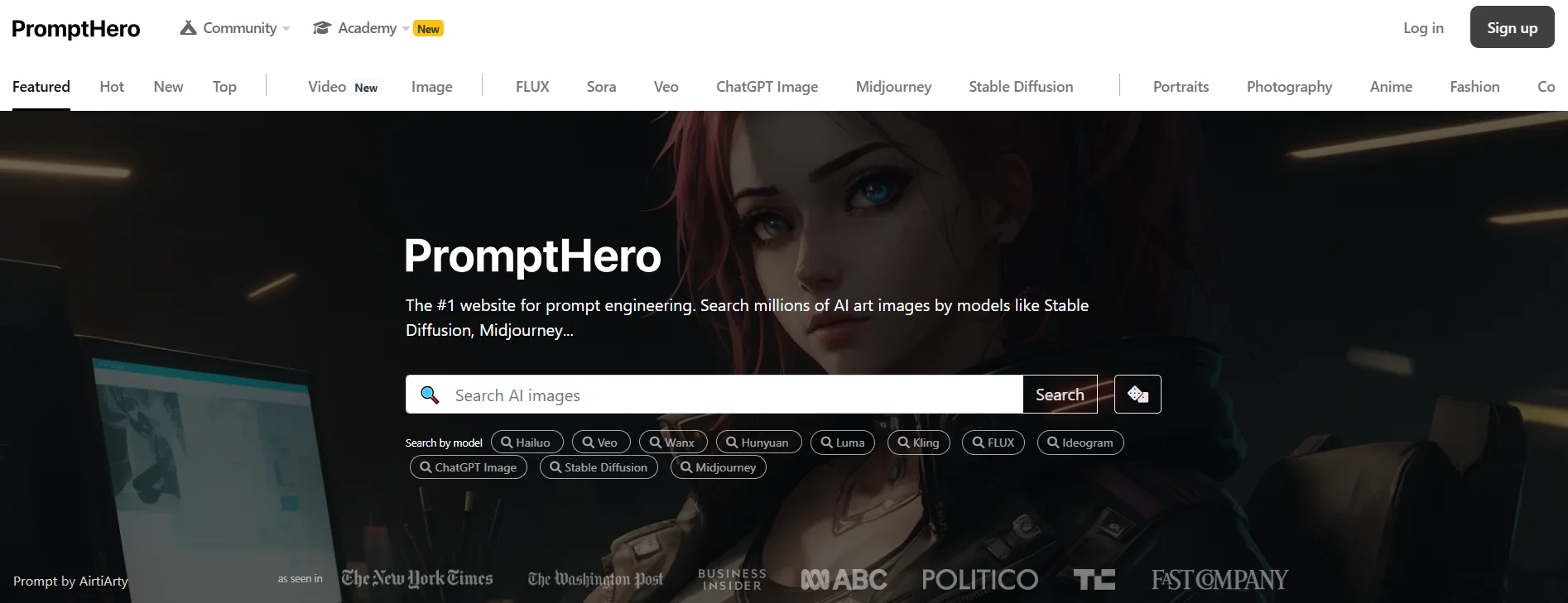 PromptHero — це безплатна платформа з шаблонами промптів для ШІ