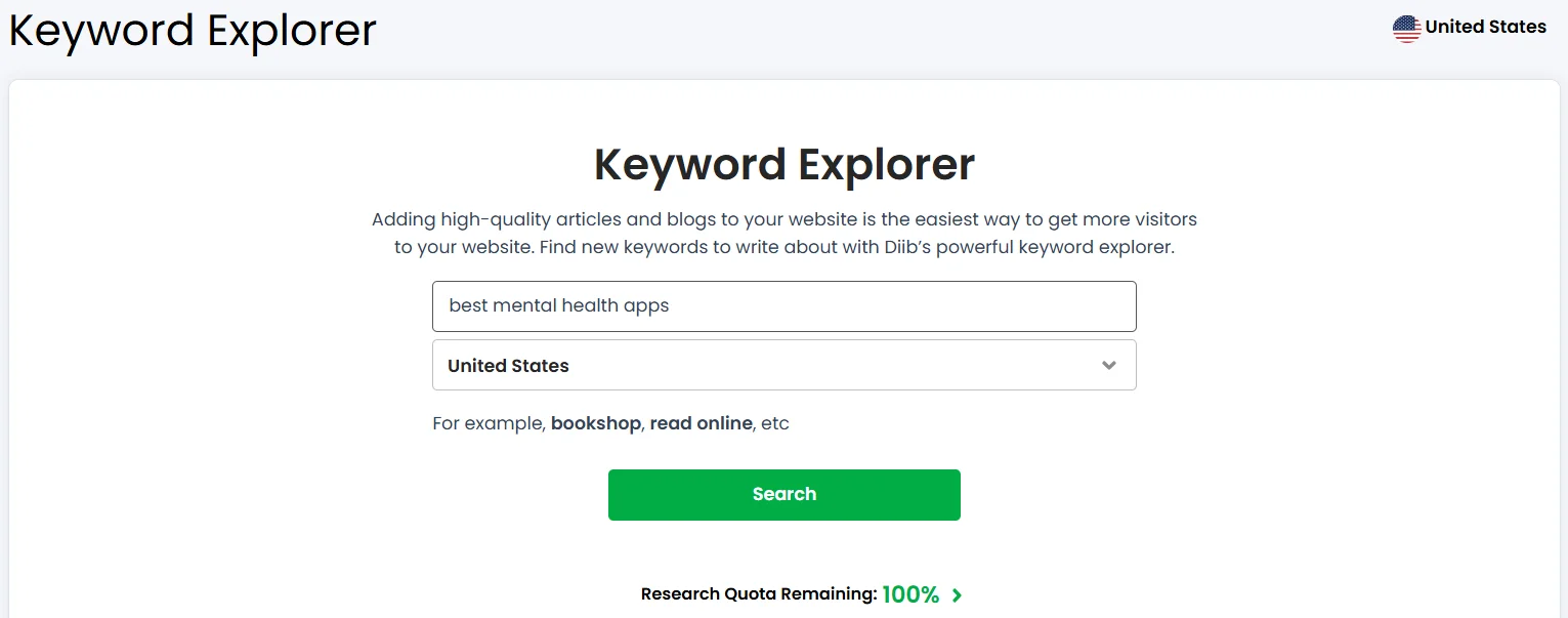 How to use AI to find keywords on Diib
