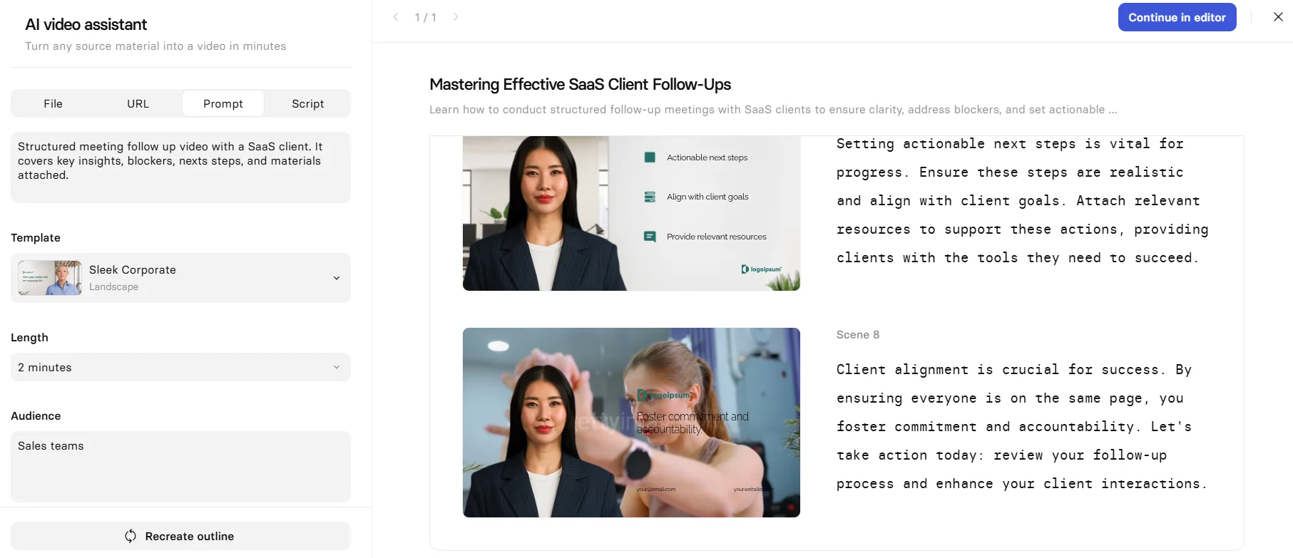 Example of a video created using artificial intelligence
