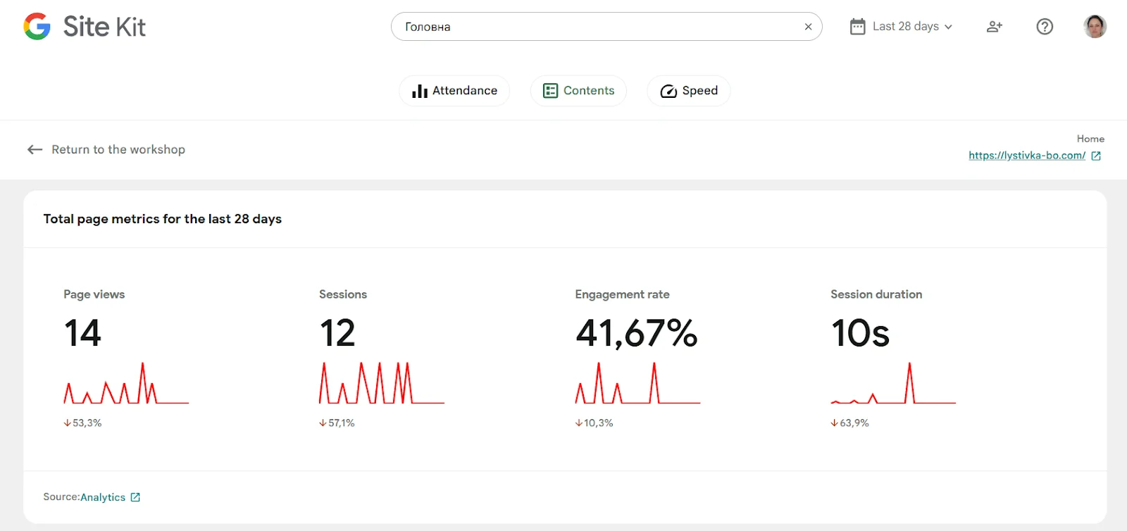 Website traffic analysis with the Site Kit by Google plugin