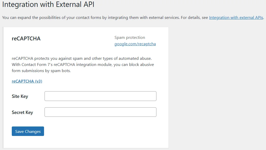 Adding a CAPTCHA to a website using the Contact Form 7 plugin