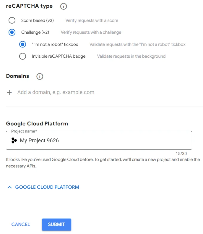 How to create a reCAPTCHA v2 for a website