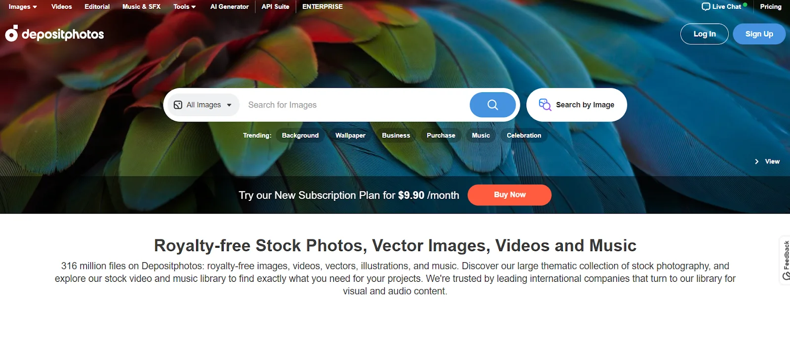 Example of elegant identity of the stock service Depositphotos