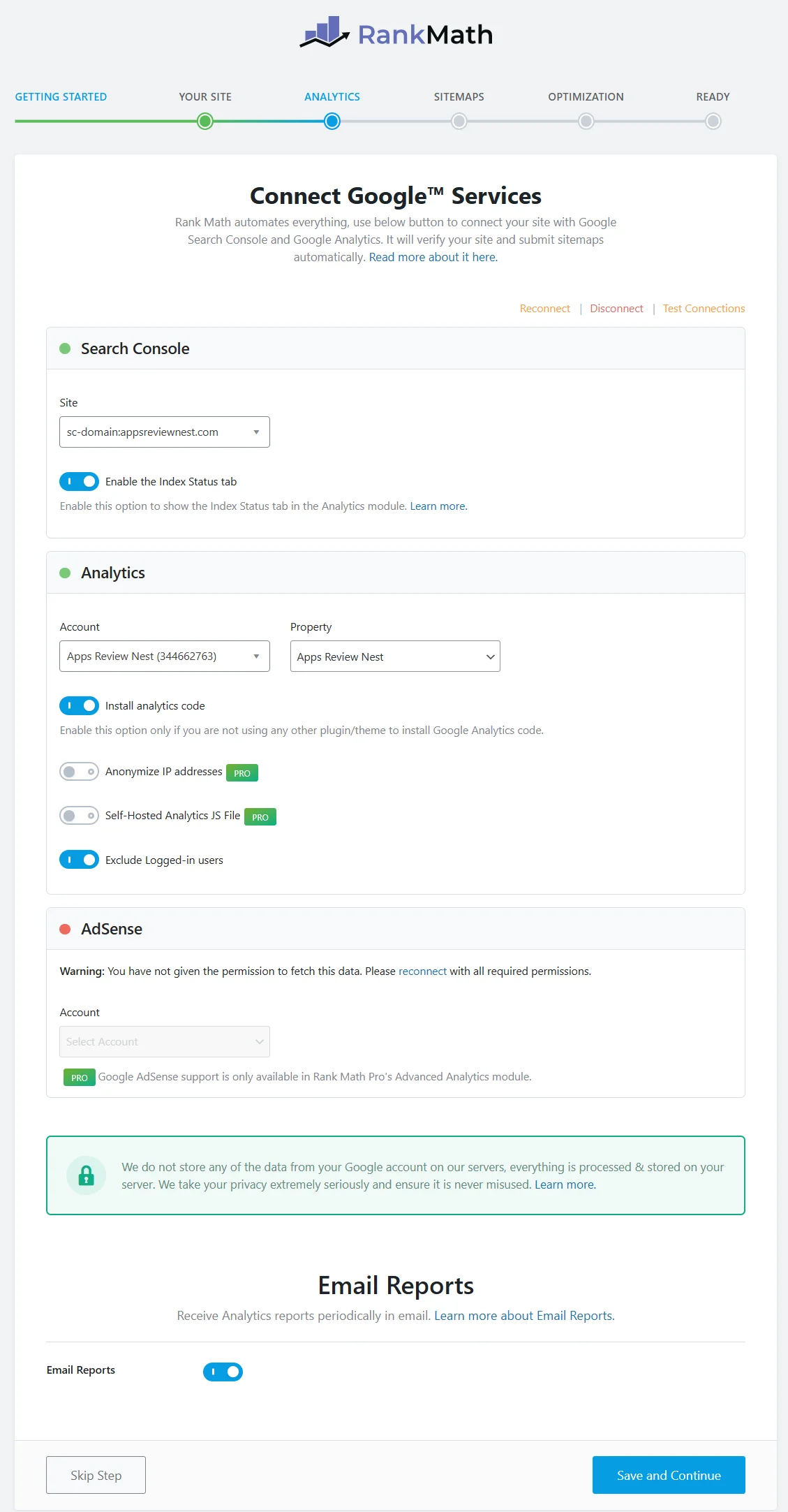 Подключение Search Console и Google Analytics с Rank Math SEO