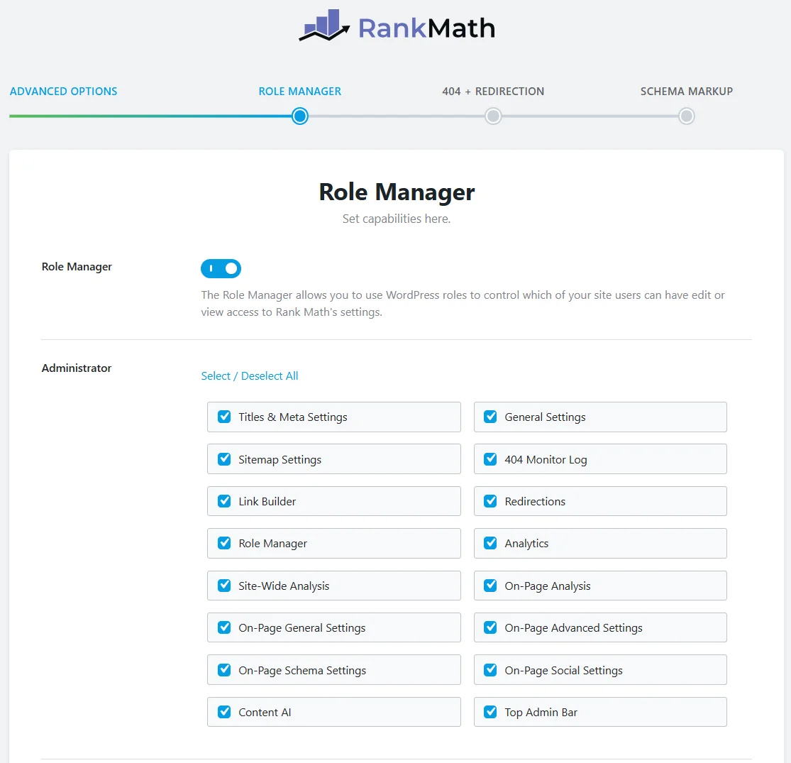 Настройка ролей на сайте с плагином Rank Math