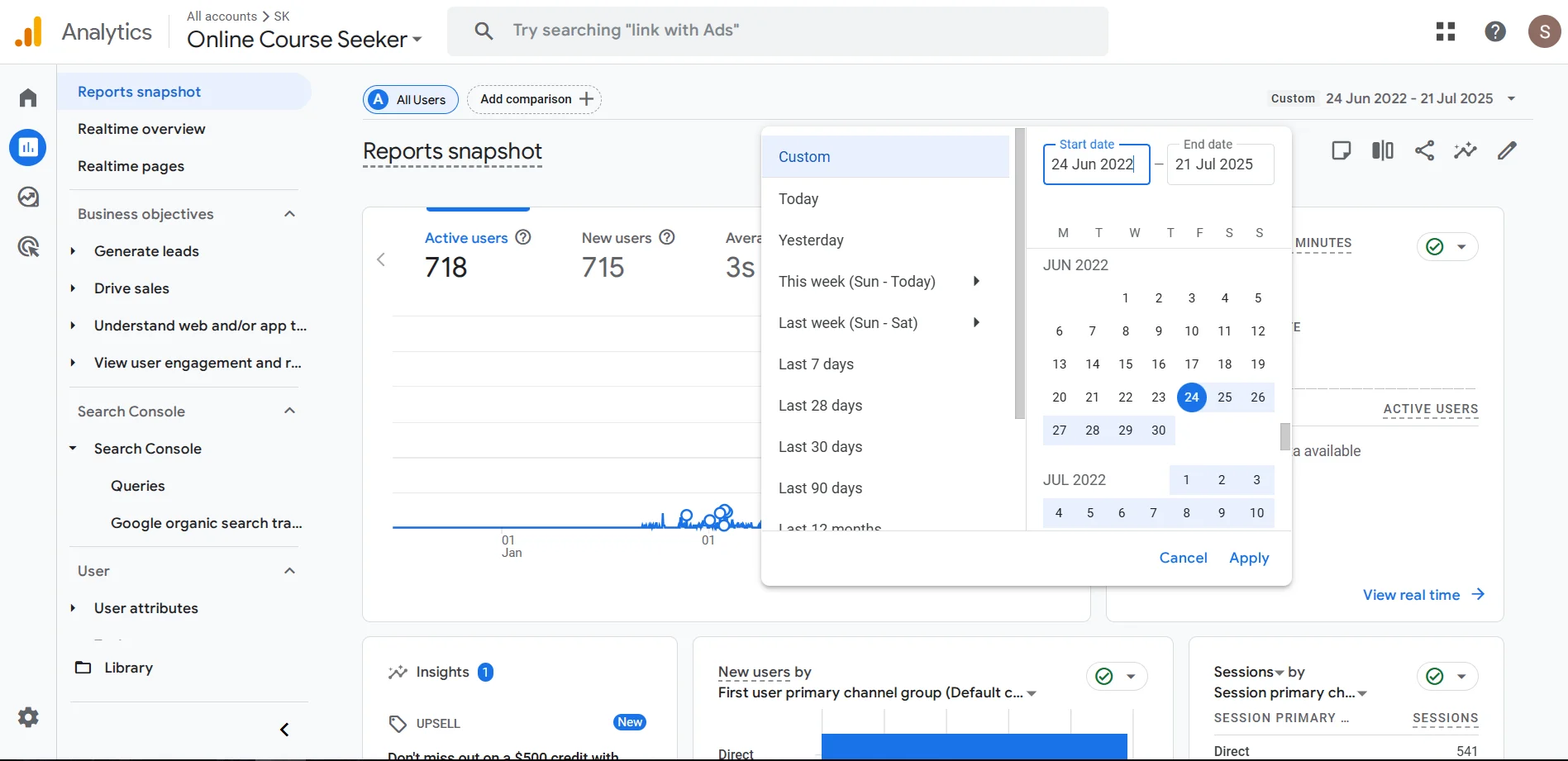 How to find pages without traffic in Google Analytics 4