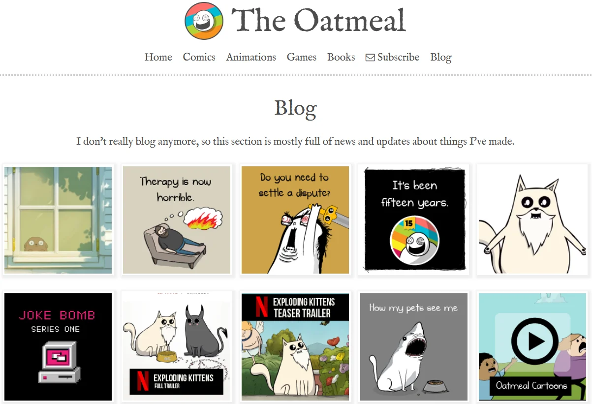 The Oatmeal — an English-language entertainment site with memes