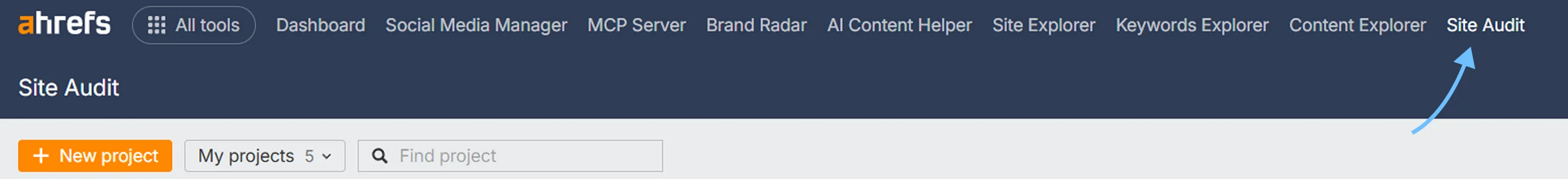 Checking the indexation of a site page via Ahrefs