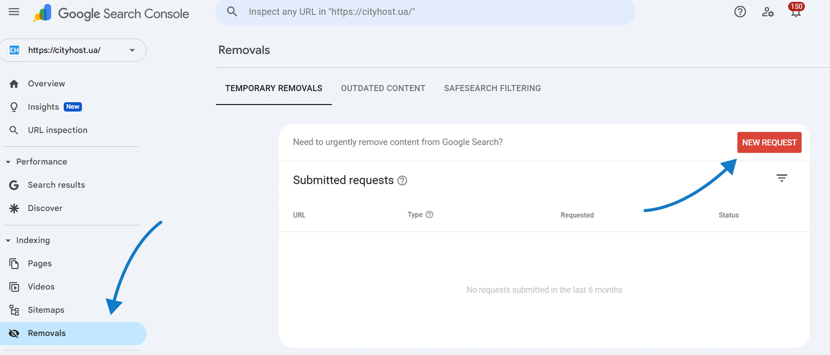 How to remove a site page from search via GSC
