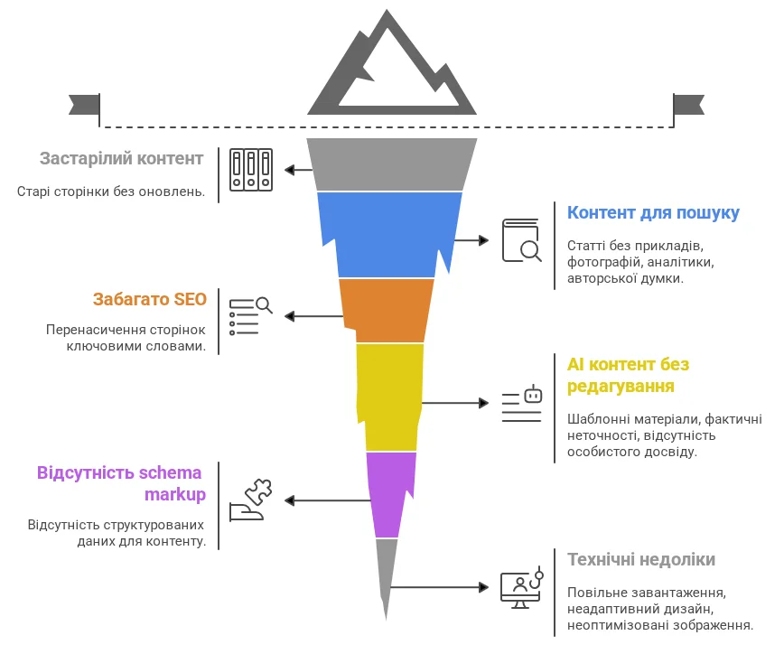 Причини падіння трафіку на сайтах