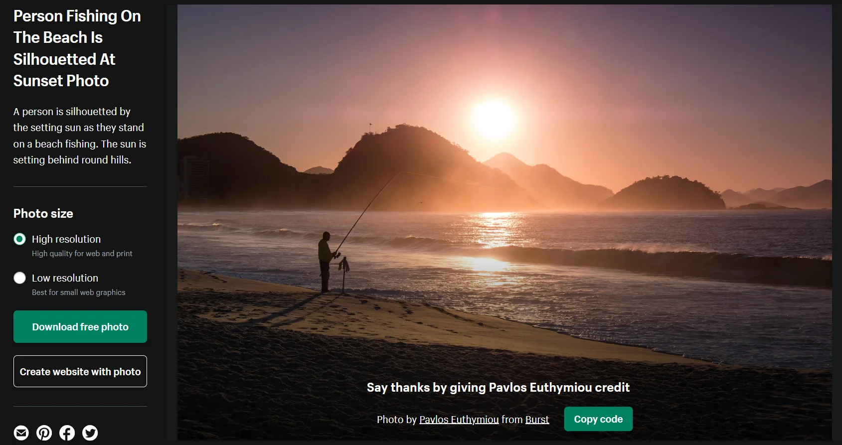 Пример контента, который предлагает фотосток Burst от Shopify