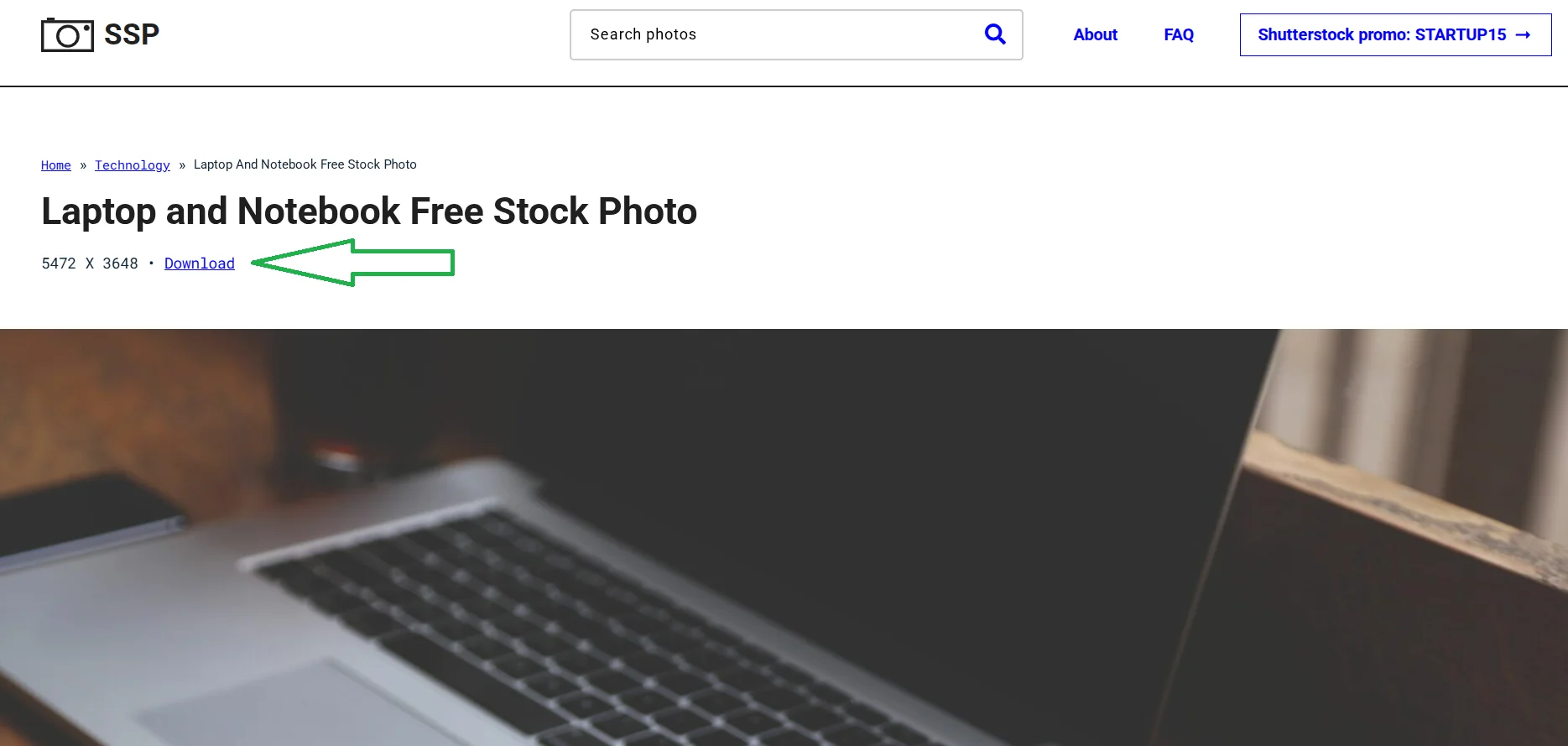 Простое загрузка фотографий на сервисе Startup Stock Photos