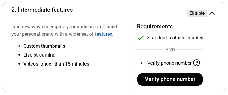Ważne funkcje po przejściu drugiego etapu weryfikacji na YouTube