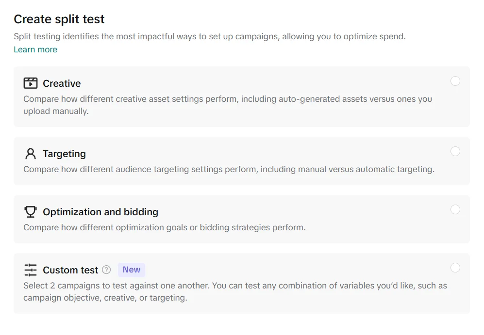 Что можно тестировать через TikTok Ads Manager