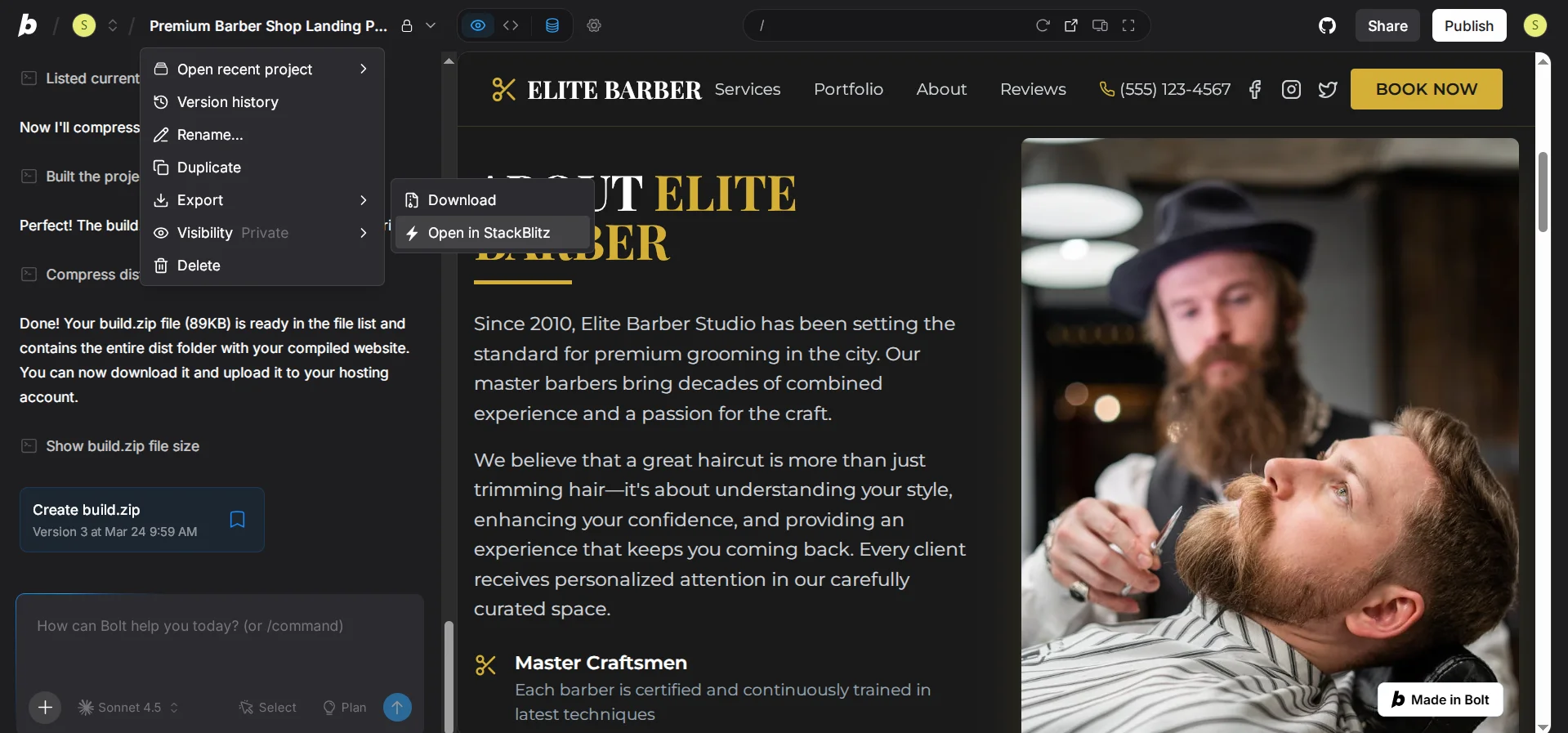 How to Open Cloud Integrated Development Environment StackBlitz in Bolt new