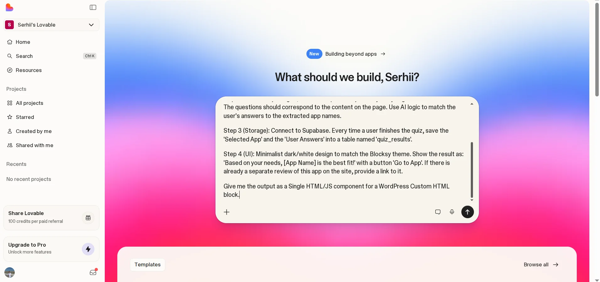 Prompt for Creating a WordPress Widget with Vibe Coding Lovable