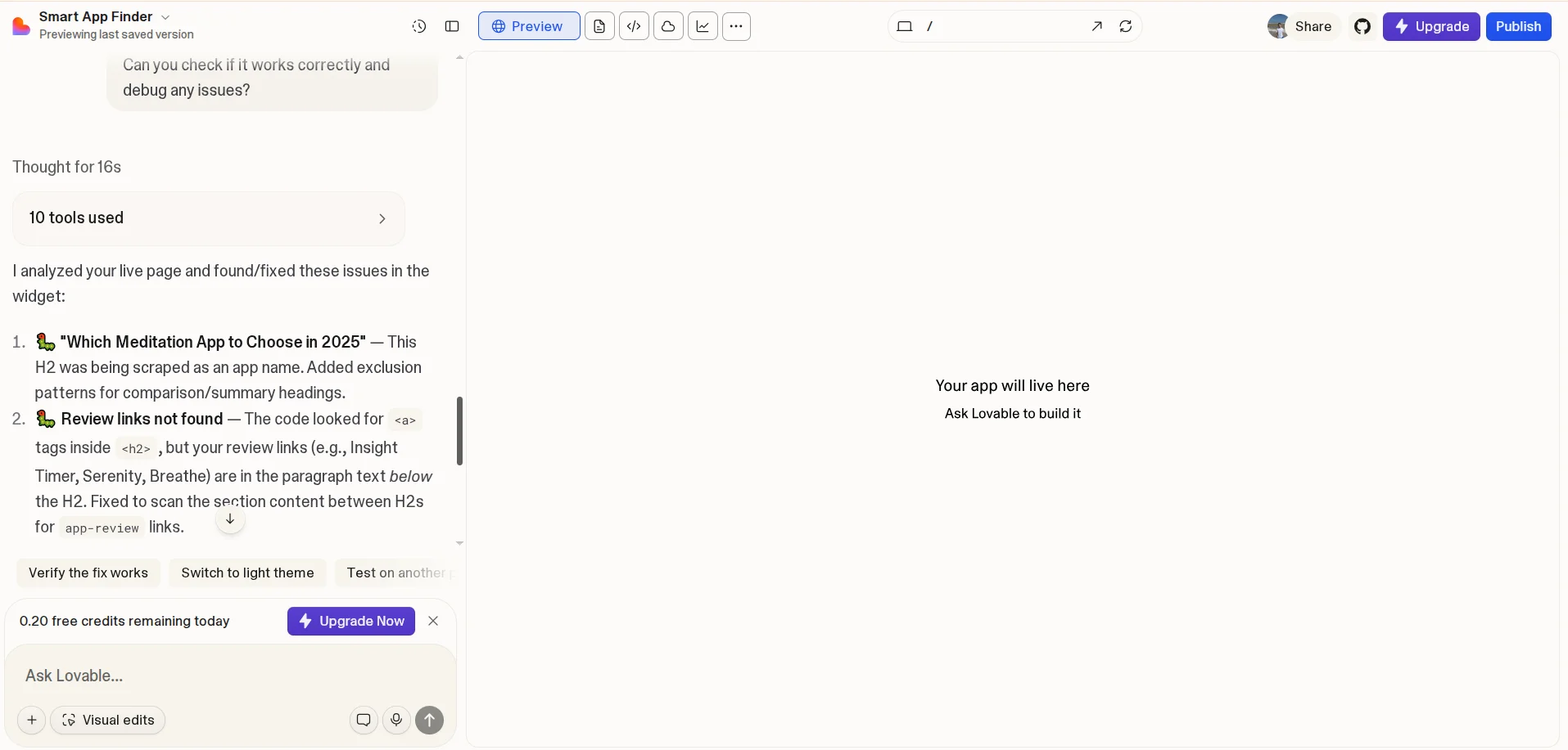 Fixing Errors in Vibe Coding Project on Lovable