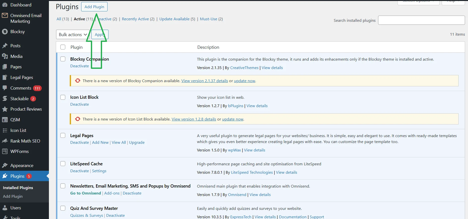 Як додати новий WordPress плагін на сайт через адмінпанель