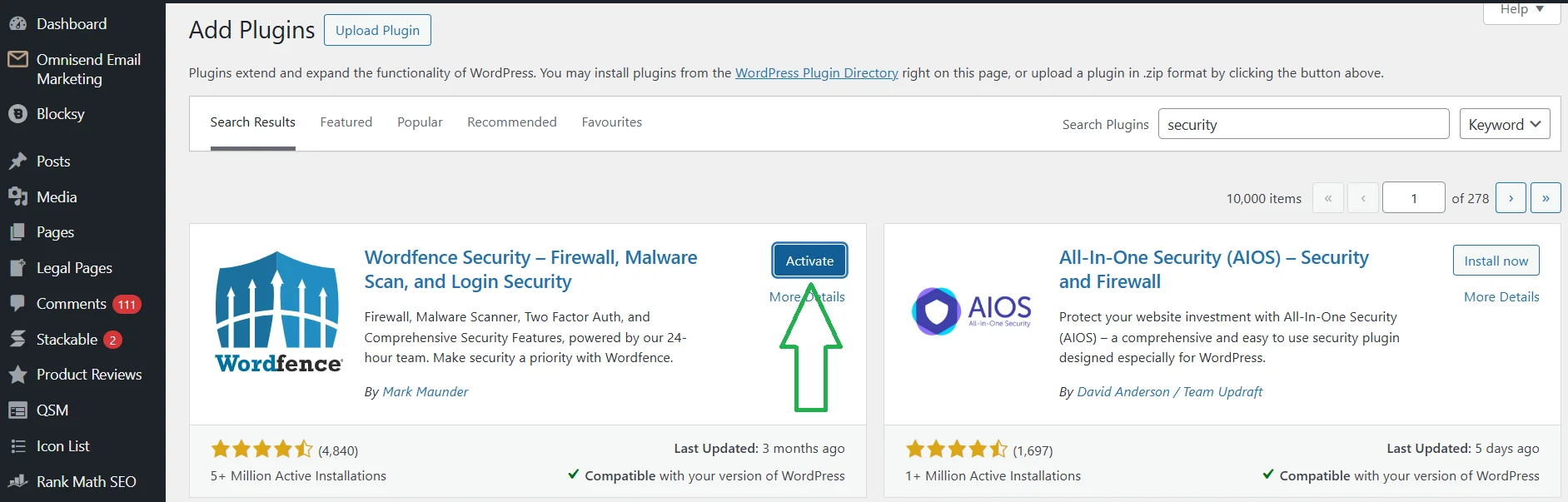 Як активувати плагін для Вордпрес сайту