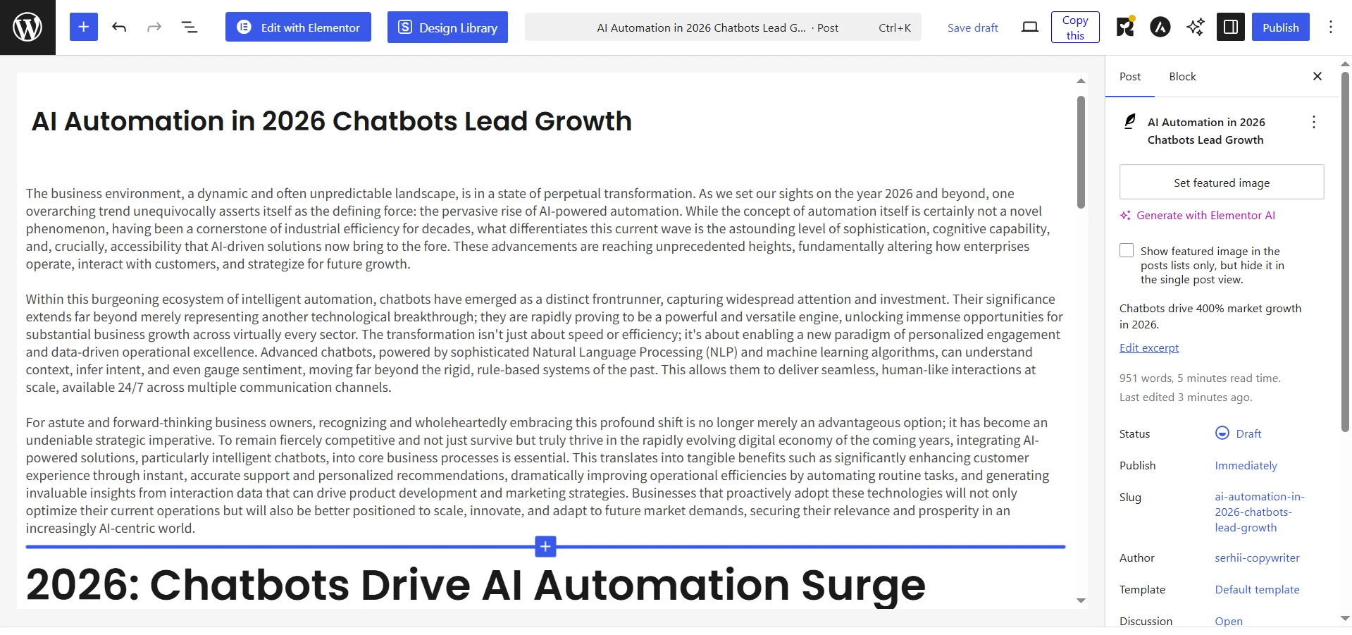 Attempt to improve text with the AI plugin