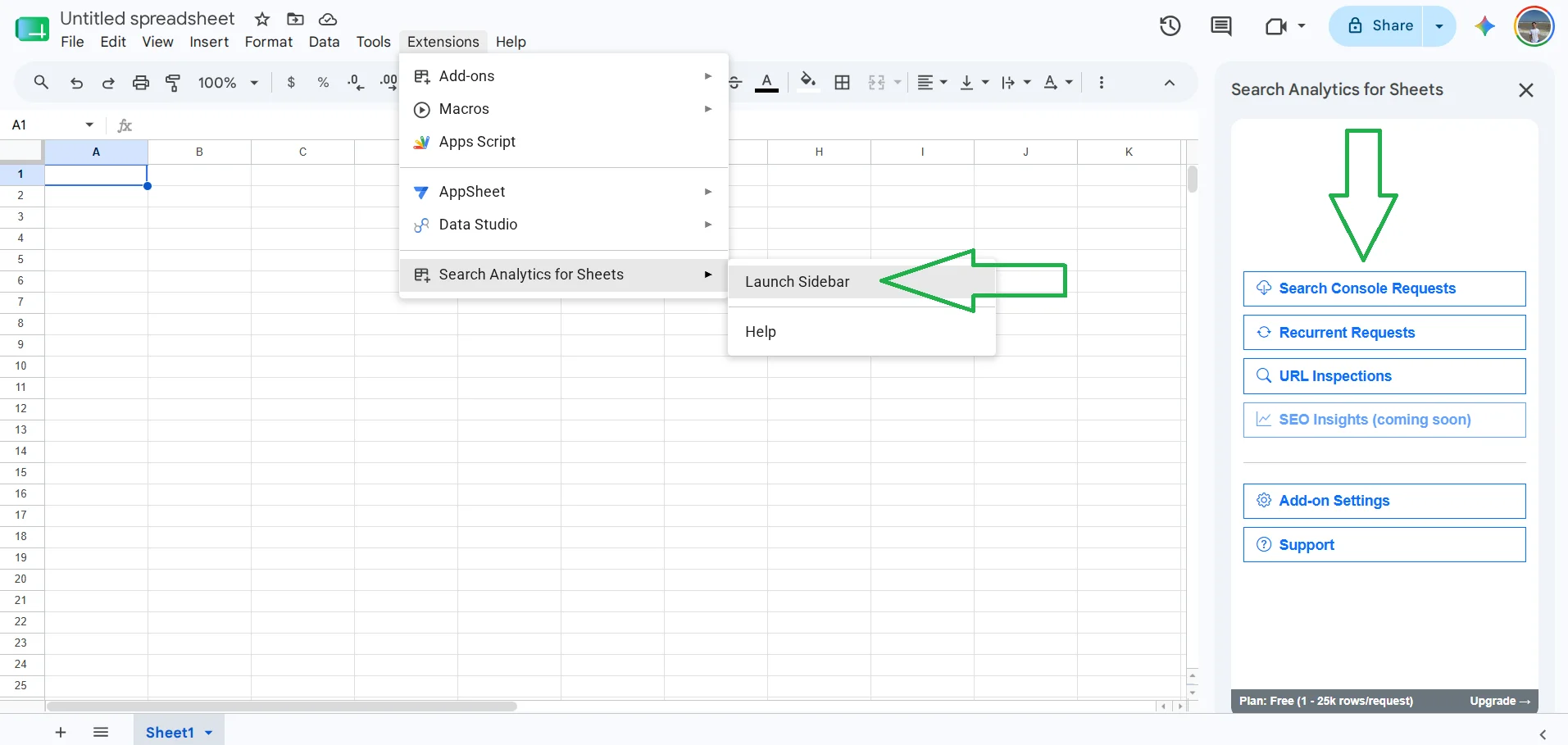 Добавление данных из Search Console в Гугл Таблицы для поиска каннибализации