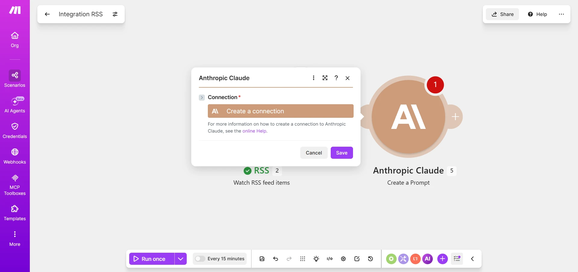 Пример подключения Claude API к Make.com