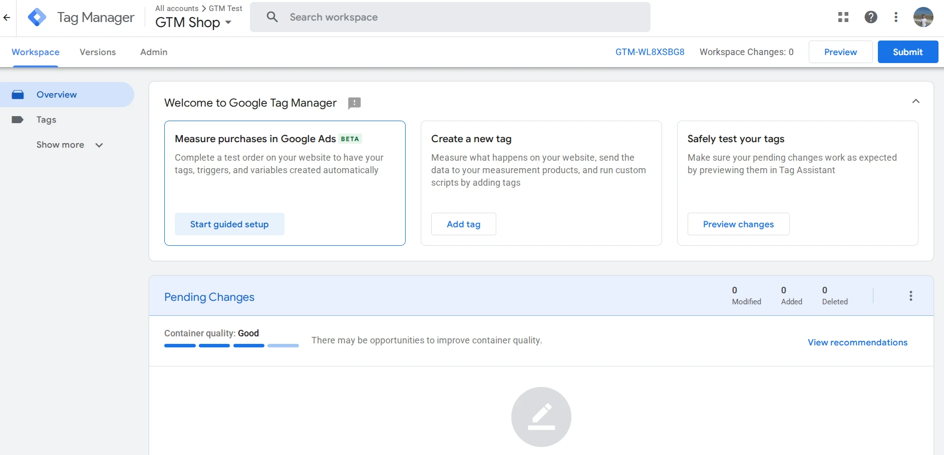 Пример добавления тега в Google Tag Manager