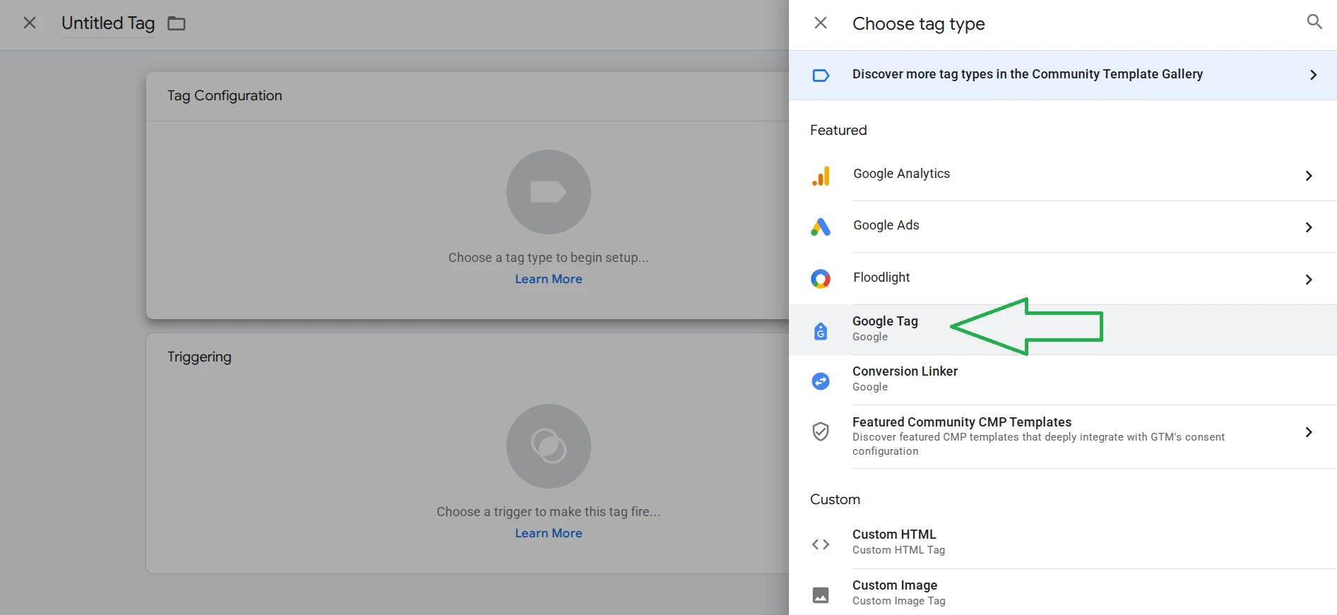 Google Tag для установки Google Analytics 4 на сайт