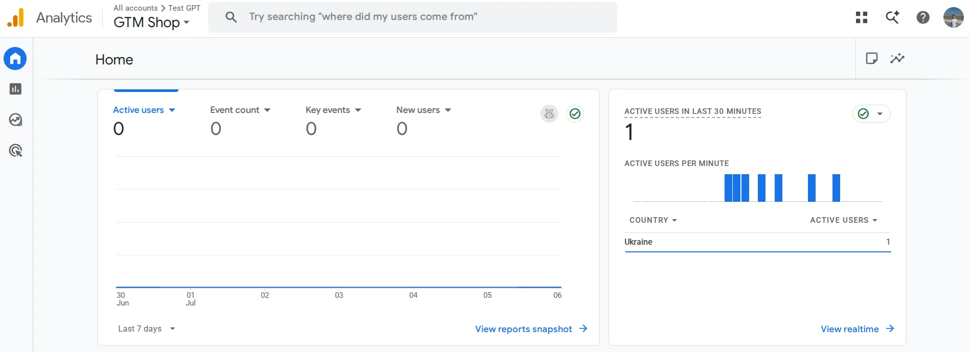 Проверка Google Tag Manager в Google Analytics 4