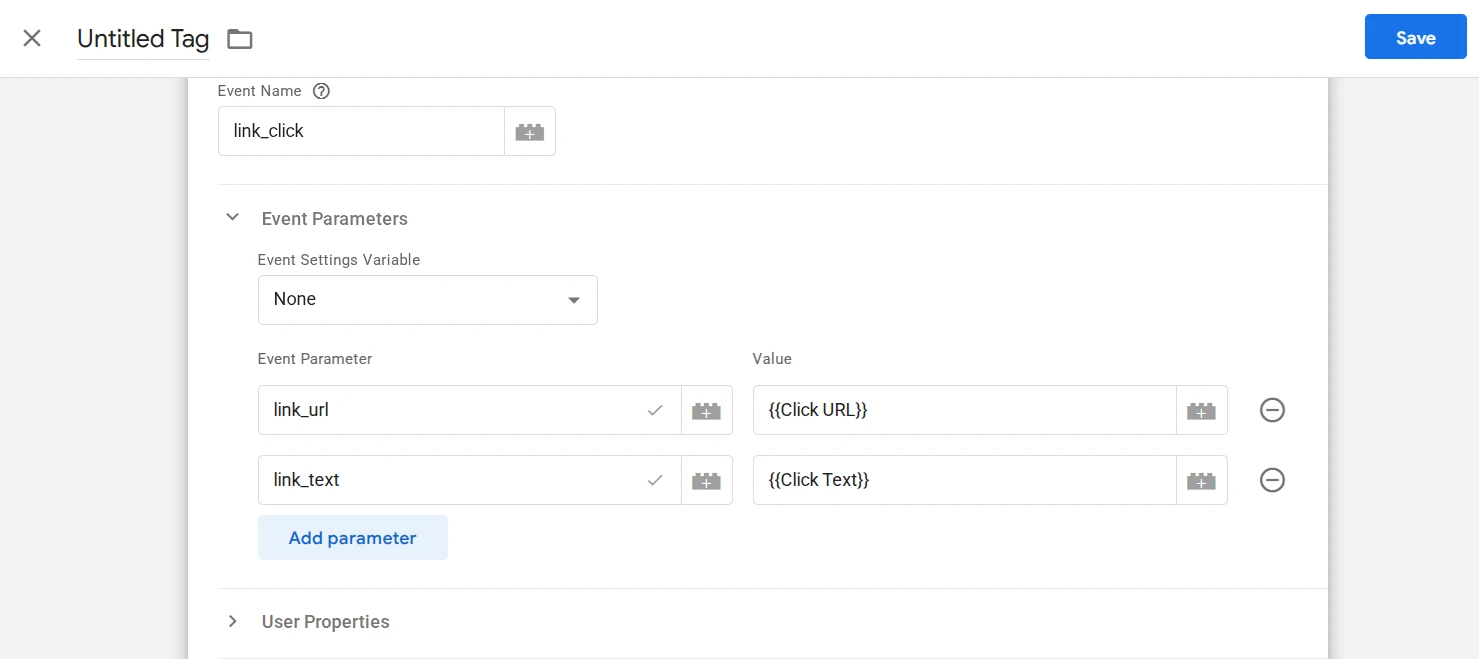 Настройка тега для отслеживания кликов в Google Tag Manager
