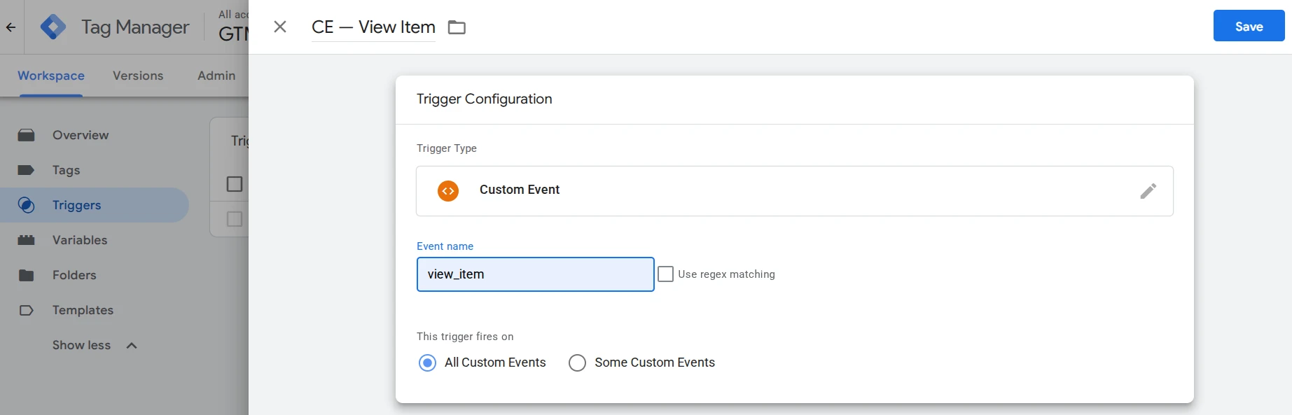 Настройка триггера для Custom Event в Google Tag Manager